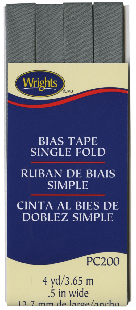 Narrow Single Fold Bias Tape LT GRY