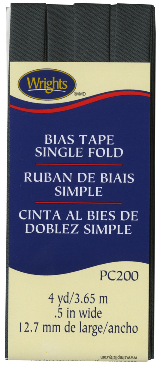 Narrow Single Fold Bias Tape DARK GREY