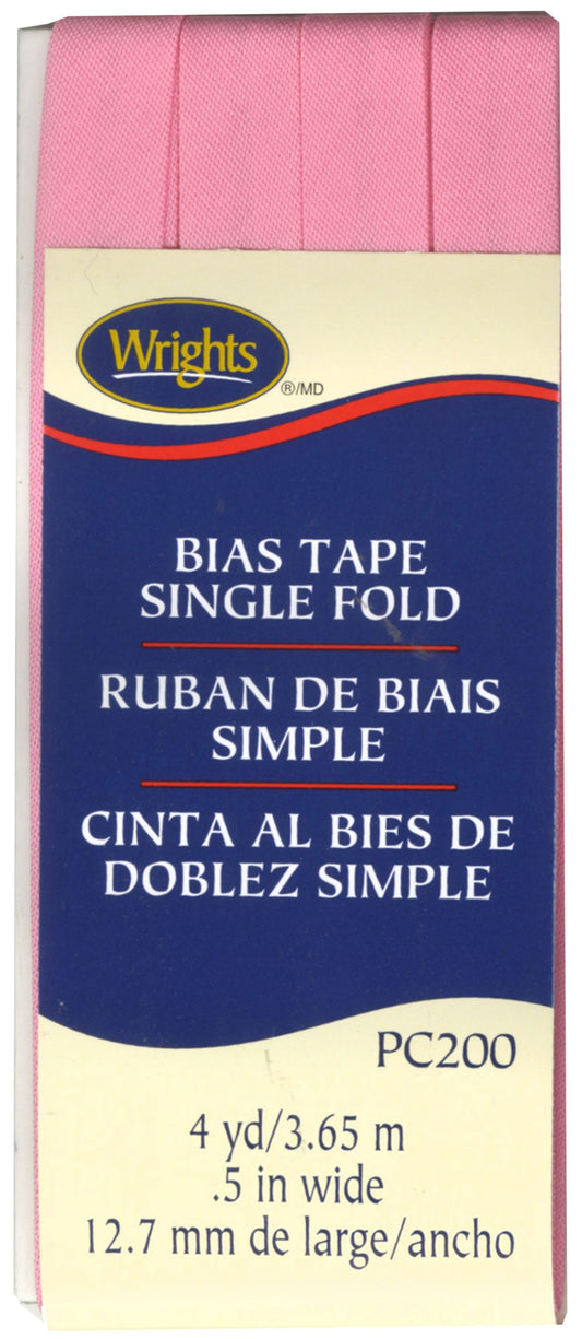 Narrow Single Fold Bias Tape PINK