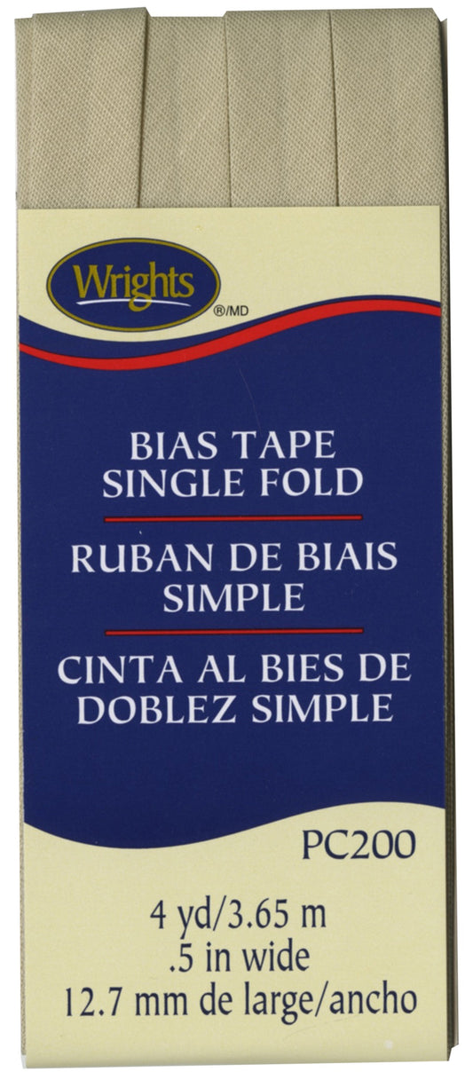 Narrow Single Fold Bias Tape KHAKI