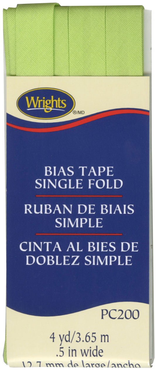 Narrow Single Fold Bias Tape LIME GRN