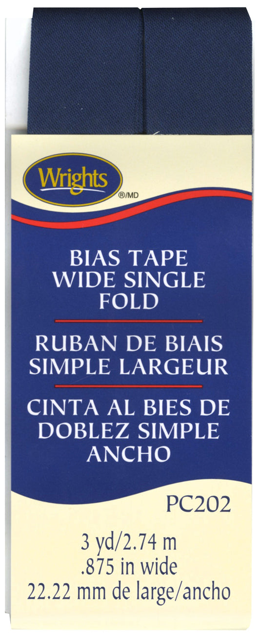 Wide Single Fold Bias Tape NAVY