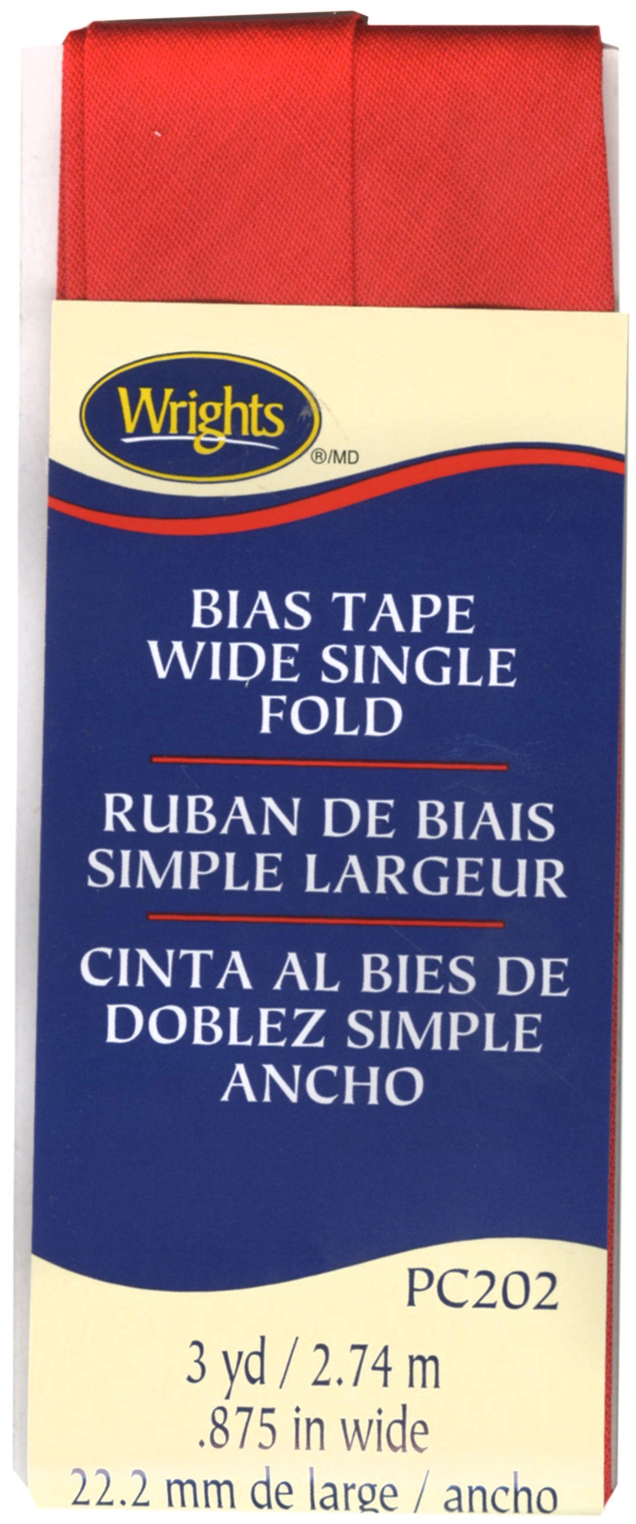 Wide Single Fold Bias Tape SCARLET