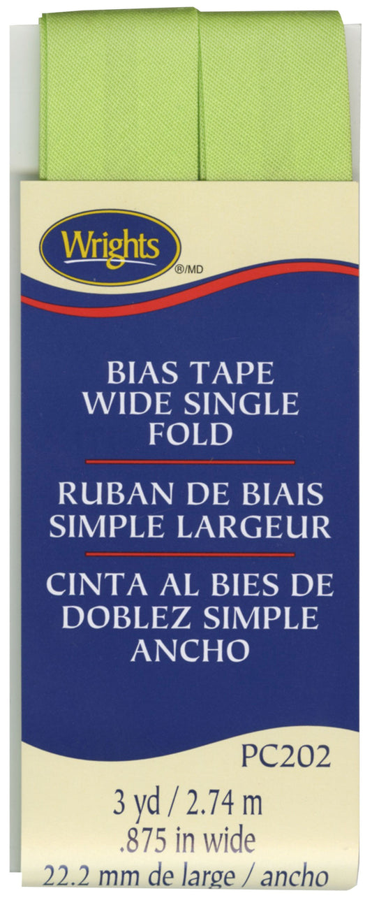 Wide Single Fold Bias Tape LIME GRN