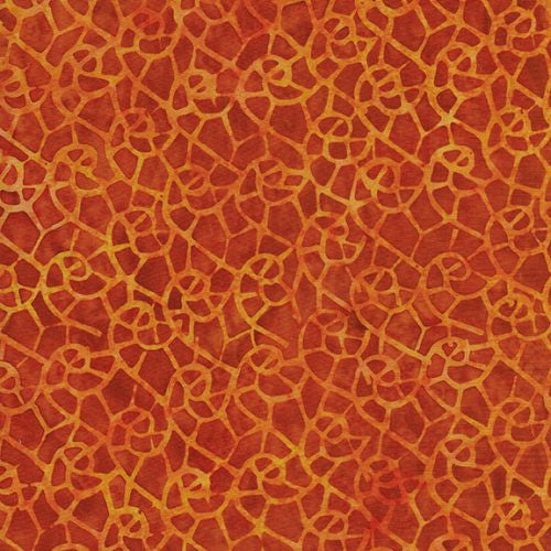 Batik -Water Wave Orange Vermillion