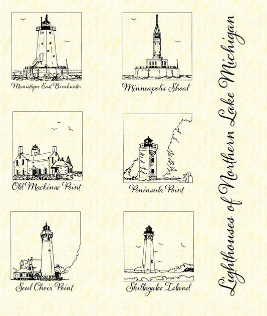 Lighthouses of Northern Lake Michigan Panel