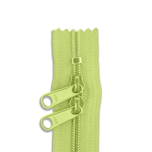 30in Nylon Double Pull Zipper - #4.5 -  Light Green