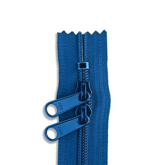 30in Nylon Double Pull Zipper - #4.5 -  Royal Blue
