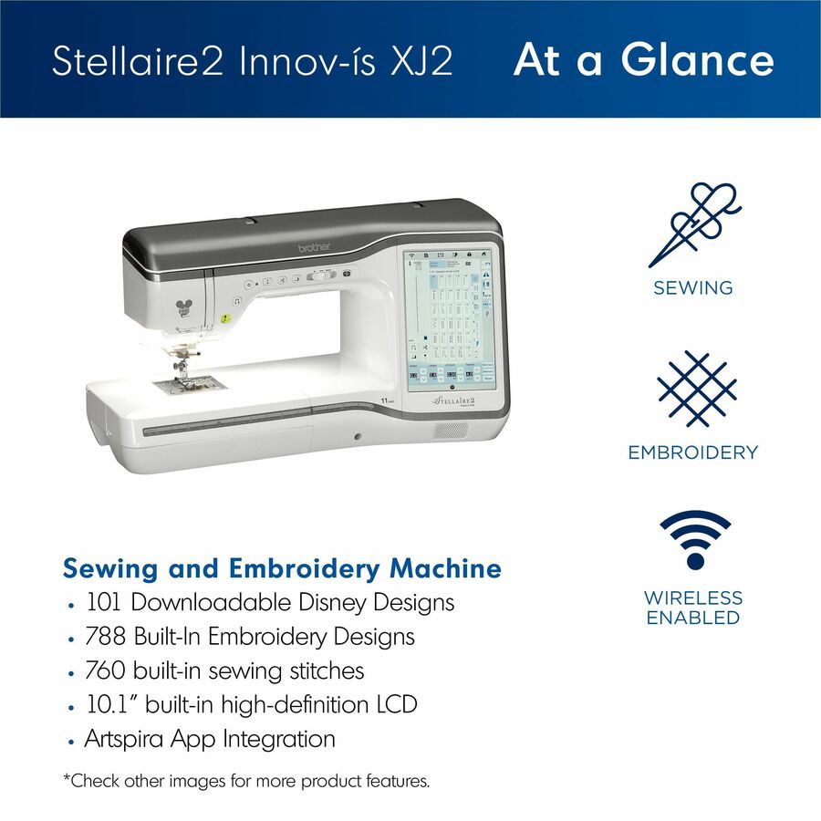 Brother Stellaire2 Innov-ís XJ2 Disney Combo Sewing and Embroidery Machine