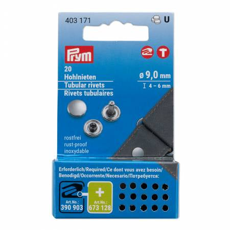 Tubular Rivets 9mm 20pc