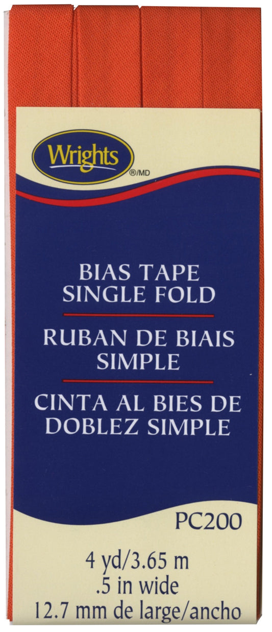 Narrow Single Fold Bias Tape ORANGE