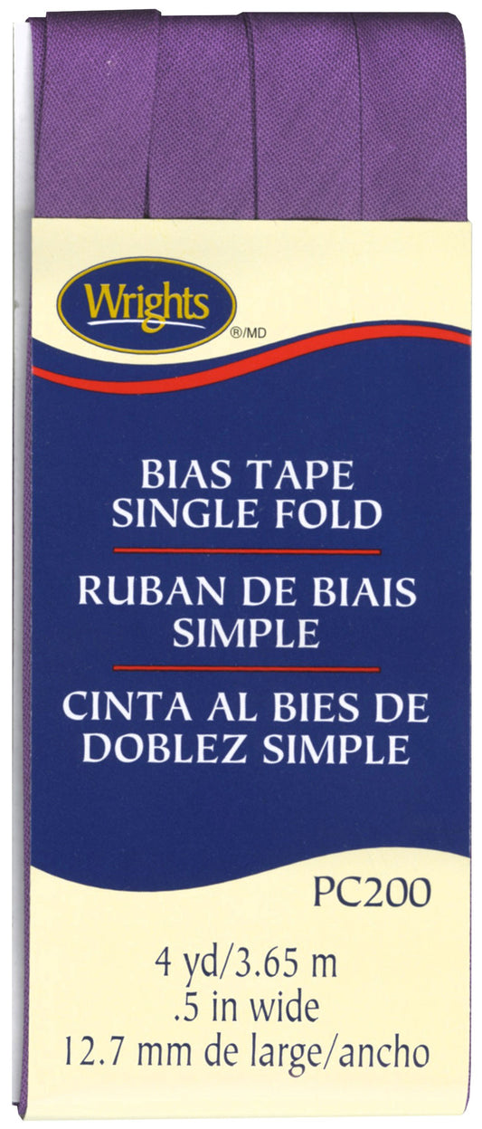 Narrow Single Fold Bias Tape PRPL