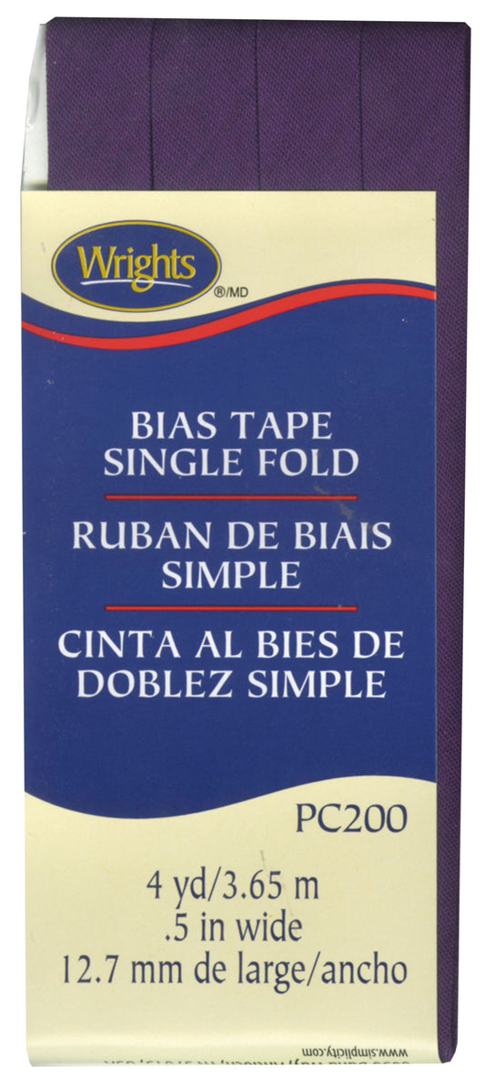 Narrow Single Fold Bias Tape PLUM