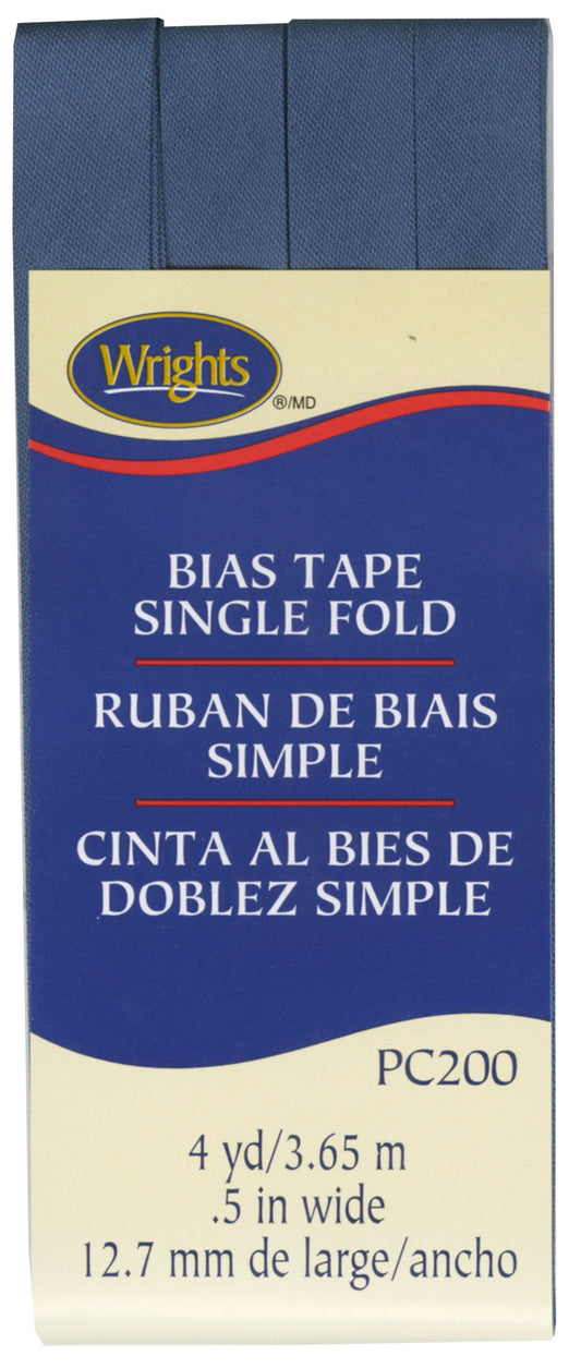 Narrow Single Fold Bias Tape STONE BLUE