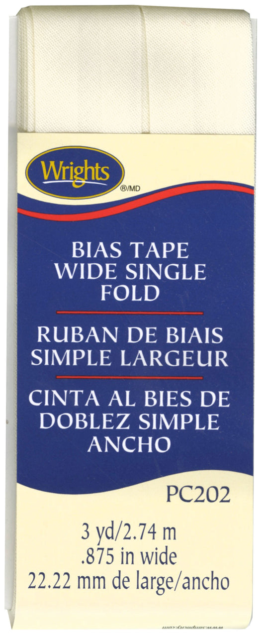 Wide Single Fold Bias Tape OYSTER