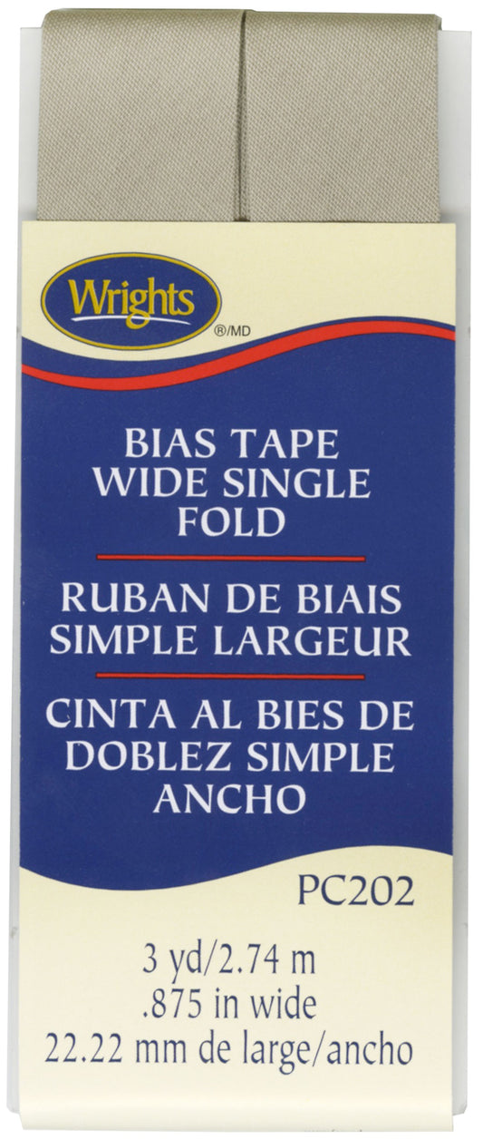 Wide Single Fold Bias Tape TAUPE