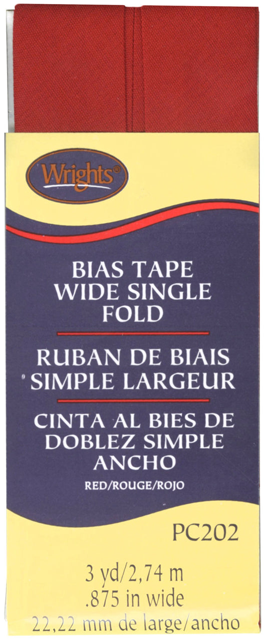 Wide Single Fold Bias Tape RED