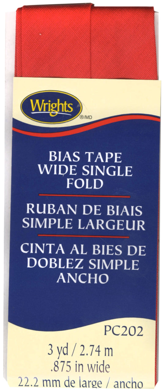 Wide Single Fold Bias Tape SCARLET