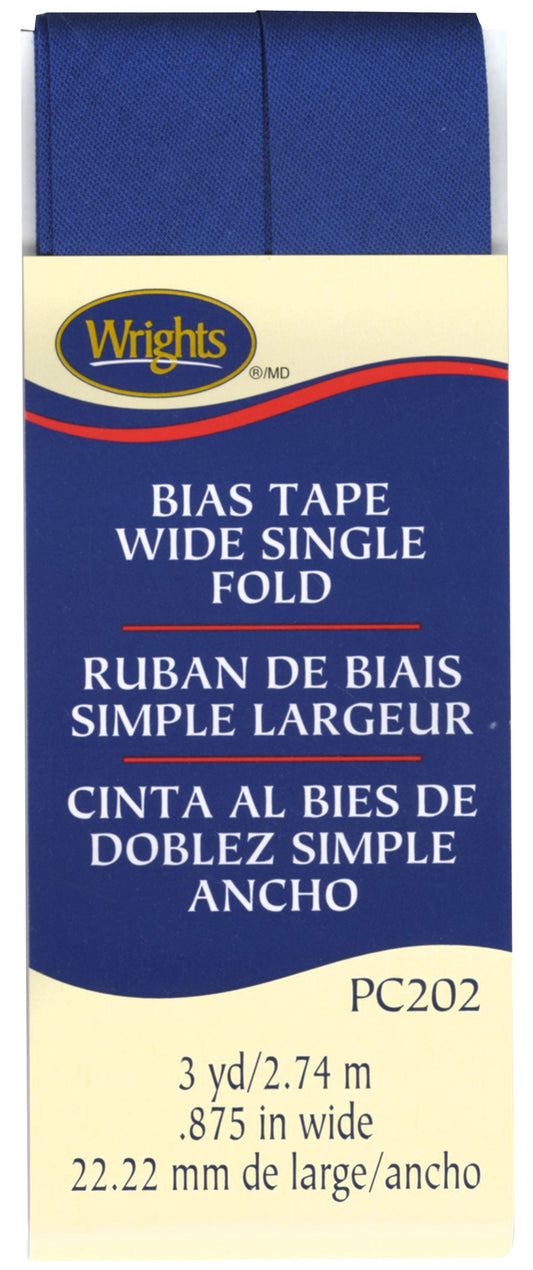 Wide Single Fold Bias Tape YALE