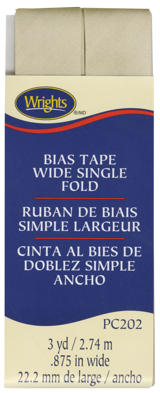 Wide Single Fold Bias Tape KHAKI