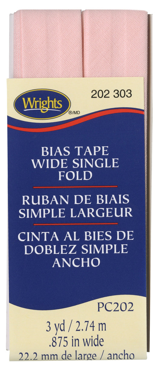 Wide Single Fold Bias Tape Light Pink