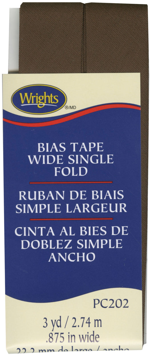 Wide Single Fold Bias Tape MOCHA