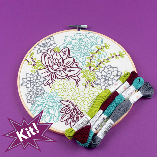 Succulent Garden Hand Embroidery Kit