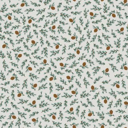 Designer Flannel Camp Woodland Pinecones Offwhite