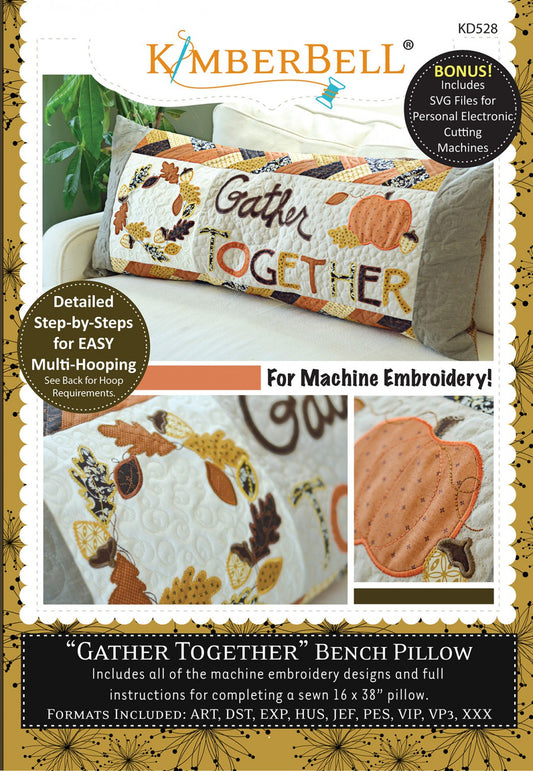 Gather Together Bench Pillow - Machine Embroidery
