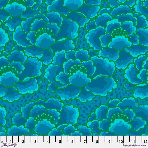 Kaffe Fassett Collective Tonal Floral - Turquoise - PWGP197.TURQUOISE