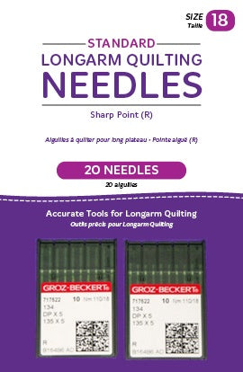 Standard Longarm Needles – Two Packages of 10 (18/110 R, Sharp)