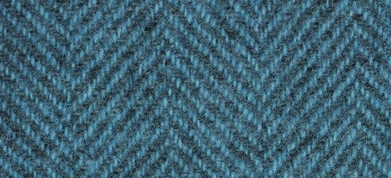 Hand Dyed Wool - Herringbone Blue Topaz