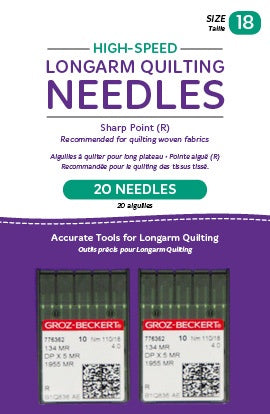 High-Speed Longarm Needles - Two Packages of 10 (Crank 110/18 134MR-4.0)