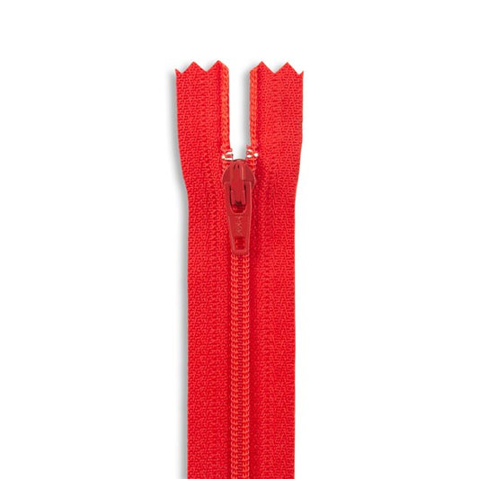 14in Nylon Zipper - #3 -  Fire Red