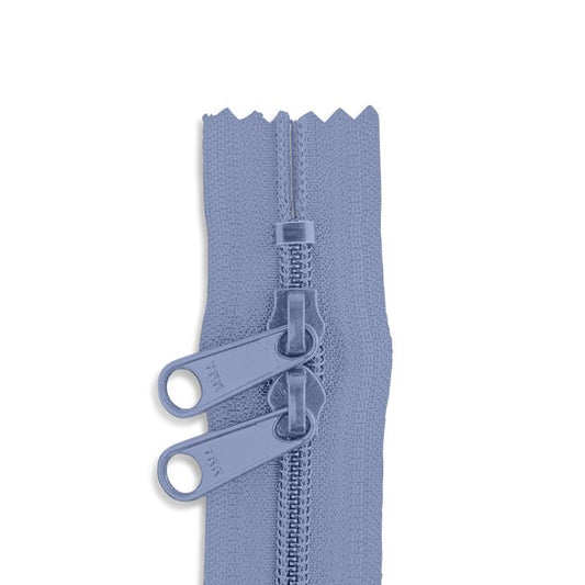 30in Nylon Double Pull Zipper - #4.5 -  Steel Grey