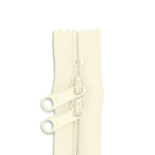30in Nylon Double Pull Zipper - #4.5 -  Antique White