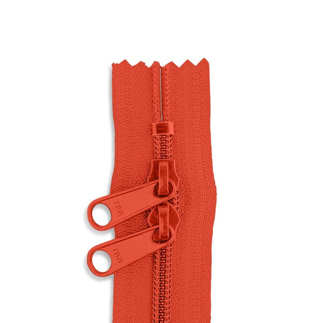 30in Nylon Double Pull Zipper - #4.5 -  Nectar Orange
