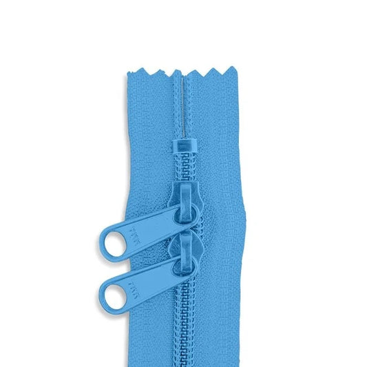 30in Nylon Double Pull Zipper - #4.5 -  Parrot Blue
