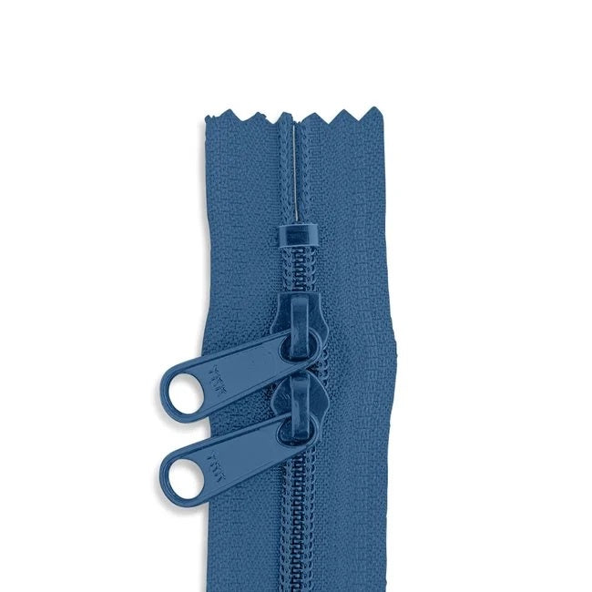 30in Nylon Double Pull Zipper - #4.5 -  River Blue