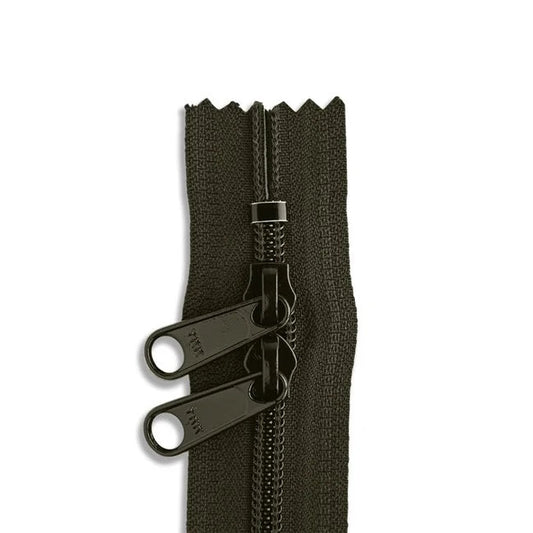 30in Nylon Double Pull Zipper - #4.5 -  Charcoal