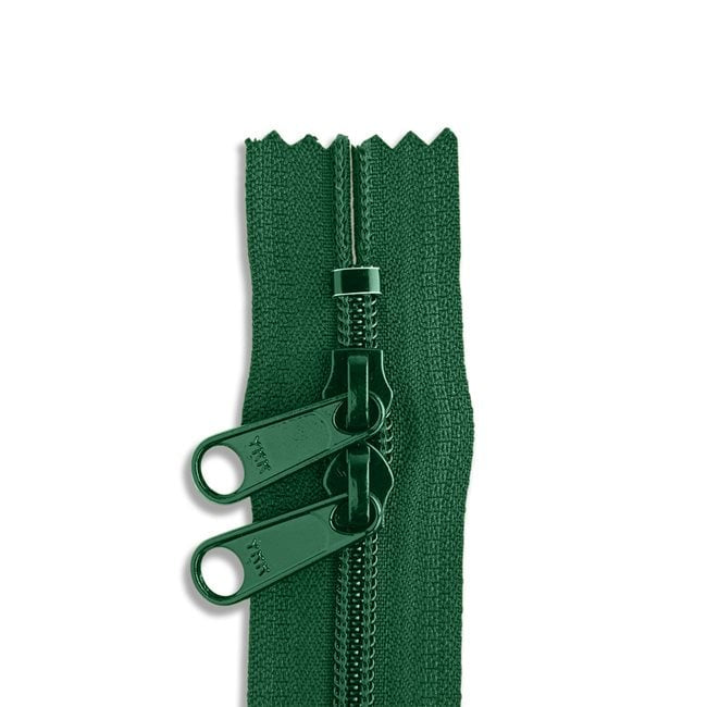 30in Nylon Double Pull Zipper - #4.5 -  Green