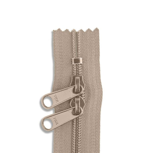 30in Nylon Double Pull Zipper - #4.5 -  Khaki